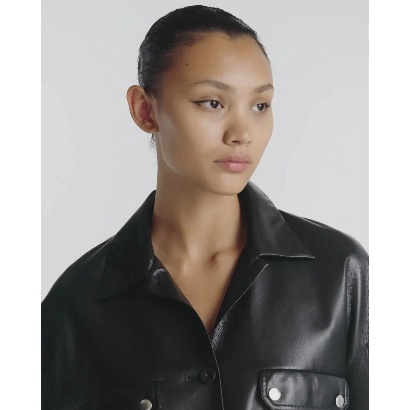 KASSIE ALT-LEATHER SHIRT