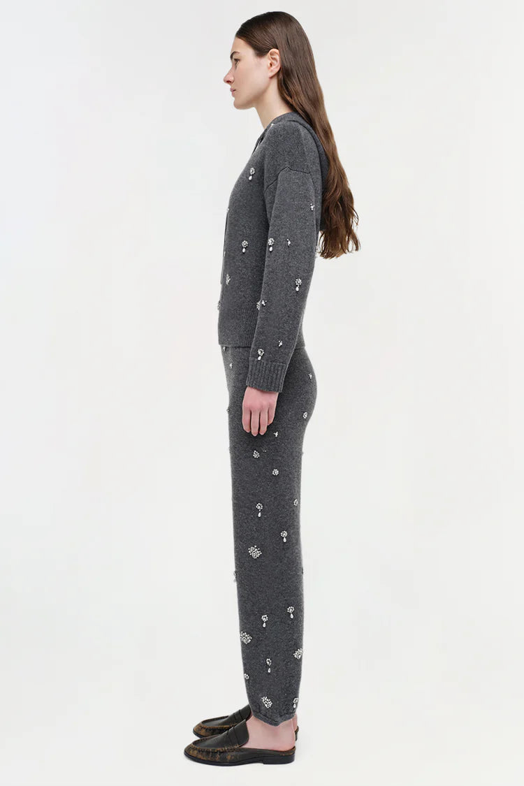 KARMEN EMBELLISHED CASHMERE HOODIE