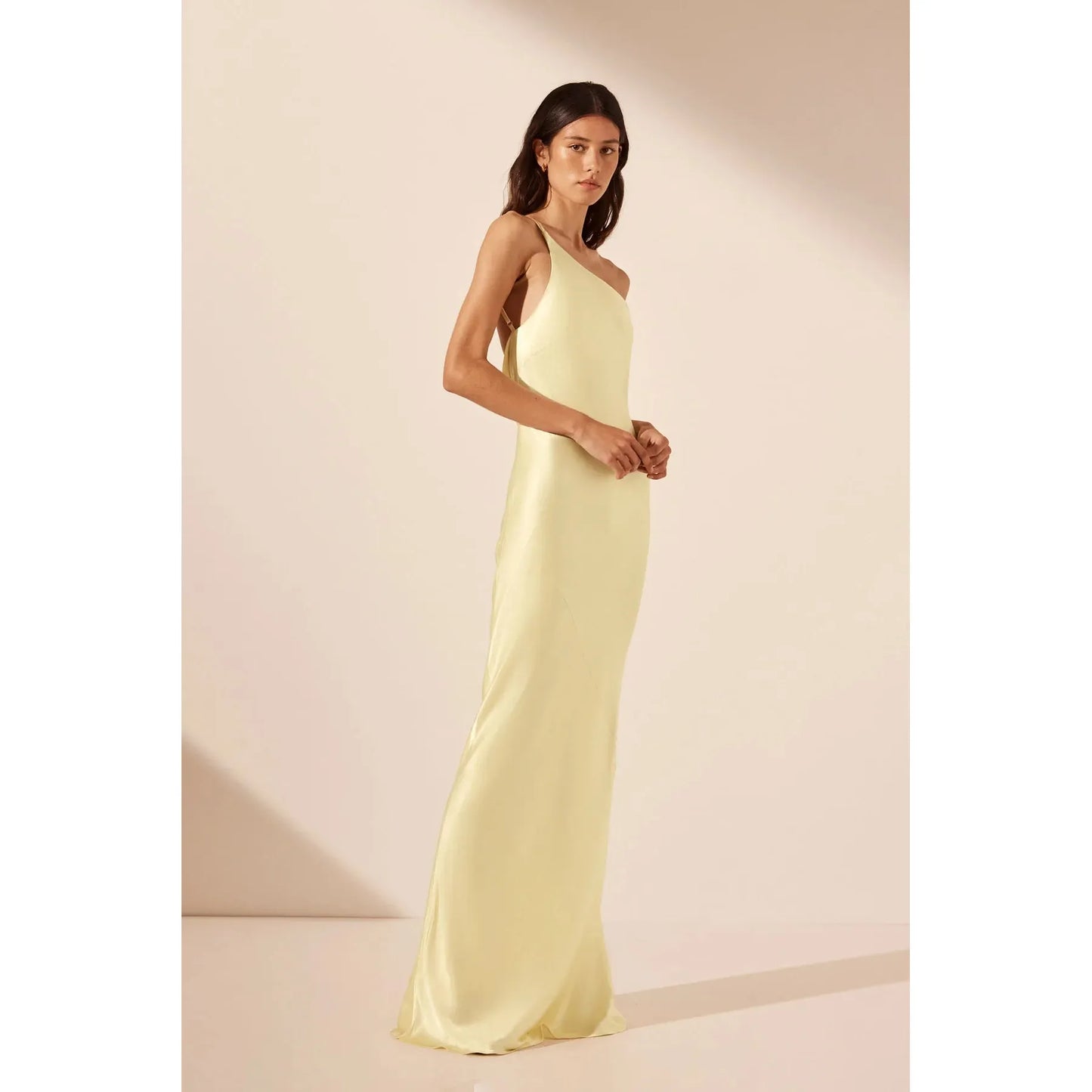 ONE SHOULDER COWL BACK MAXI DRESS