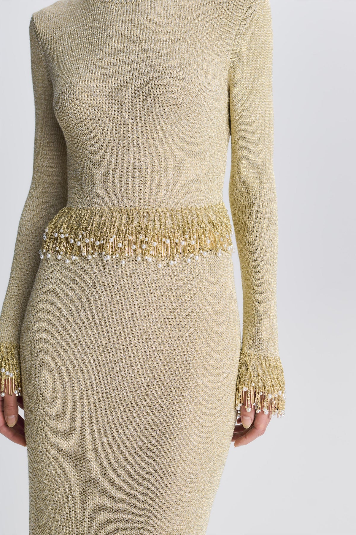 Tali Pearl Fringe Top - Gold