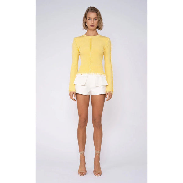 トップス Alma ribbon tops ALMA ELASTIC WAISTBAND LINEN CROP TOP | Love and Bravery