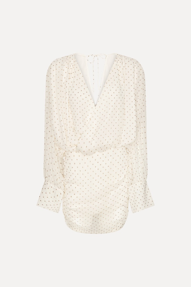 CHIFFON LS V-NECK DRESS