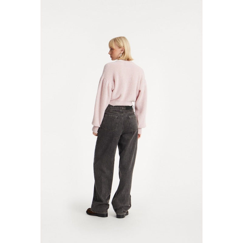 DENIM LACED LEG PANTS