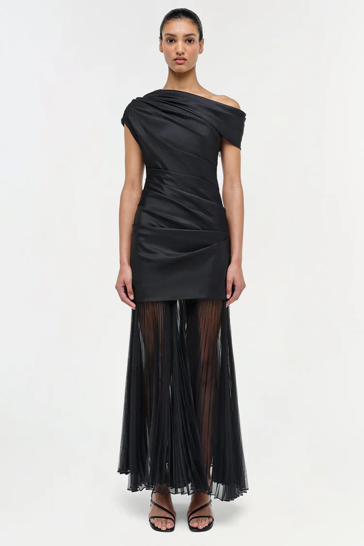 AMMALIE TAFFETA MIDI DRESS