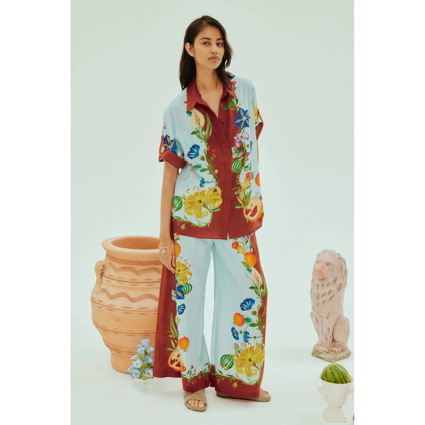 DAHLIA FLORAL LINEN PANT