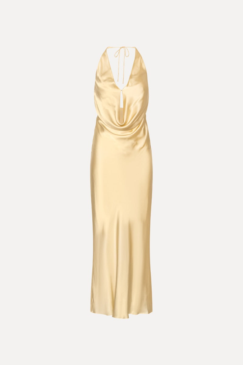 CHIFFON HALTER DRESS