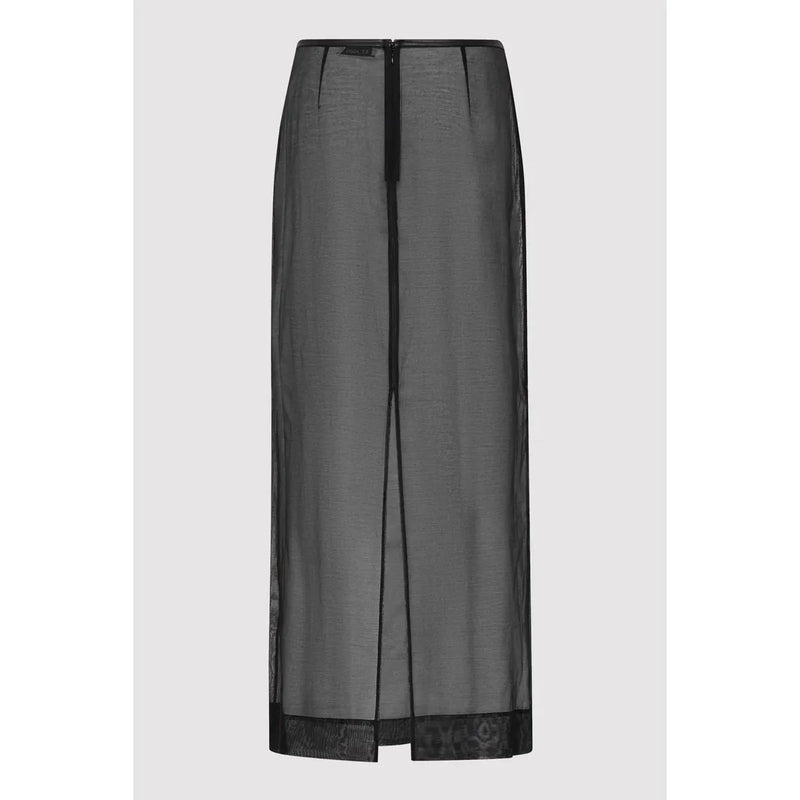 SHEER LEATHER TRIM SKIRT