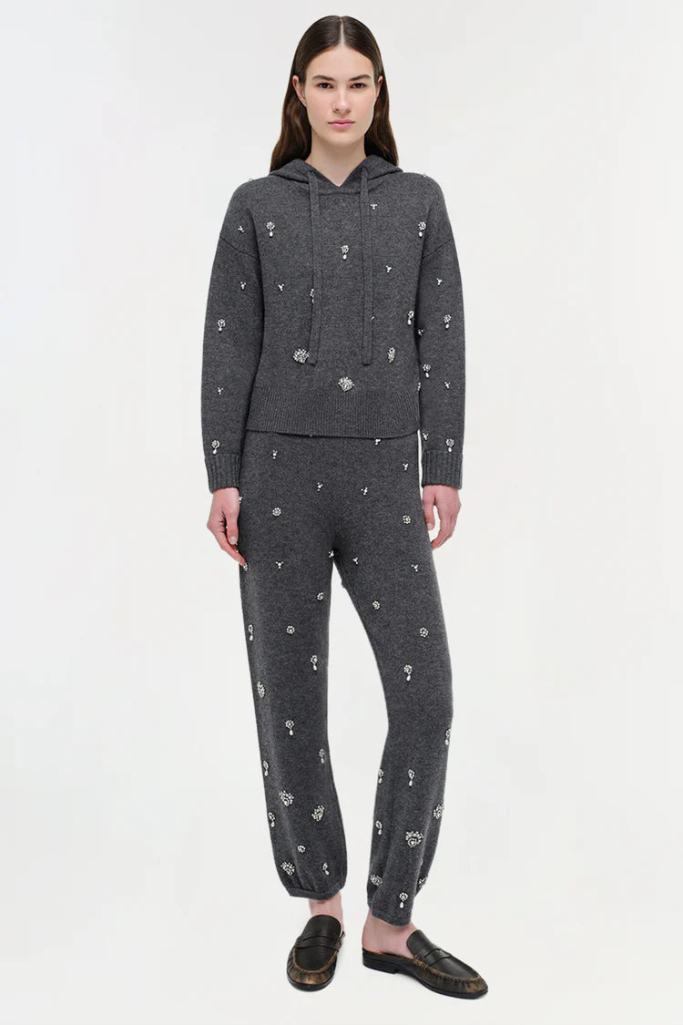 KARMEN EMBELLISHED CASHMERE HOODIE