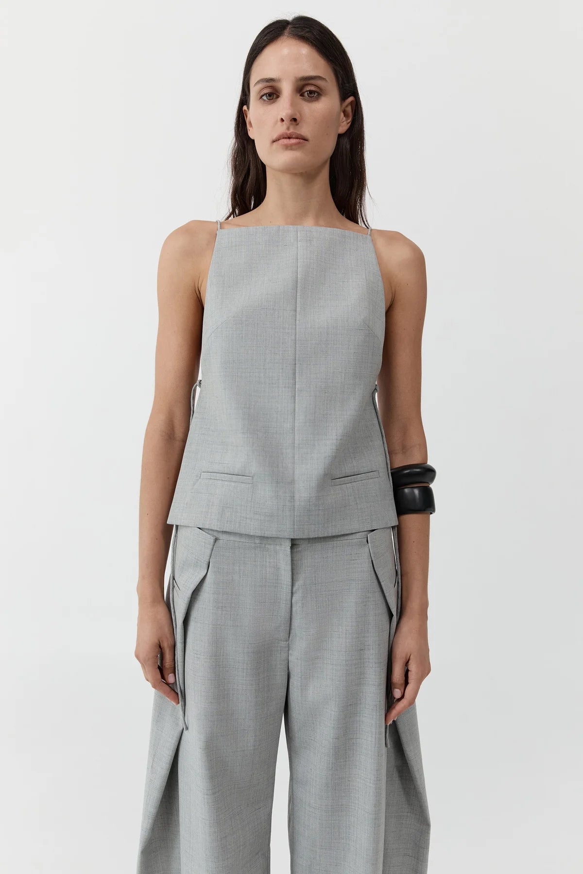 SQUARE SIDE TIE TOP