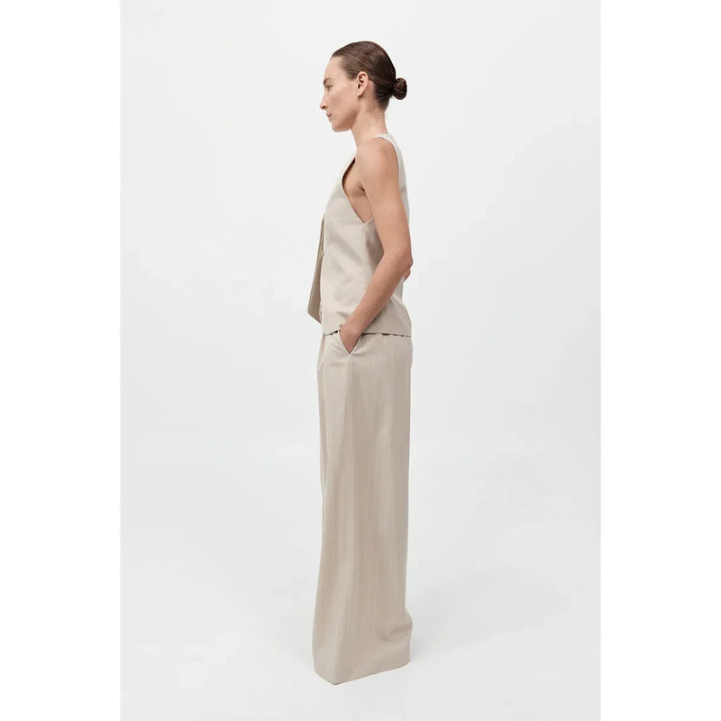PINSTRIPE WOOL DRAWSTRING PANTS