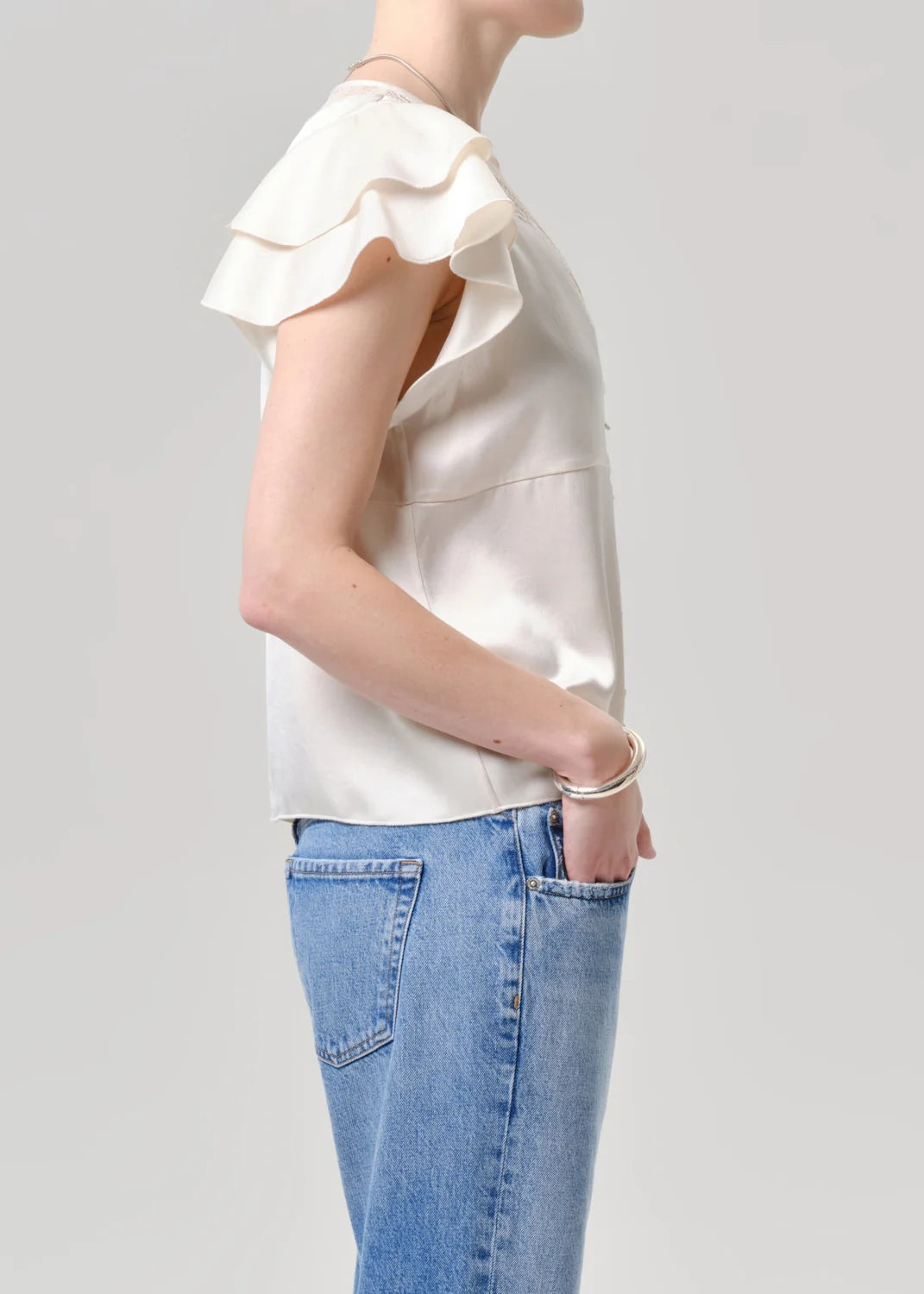 Lola Flutter Lace Sleeve Top