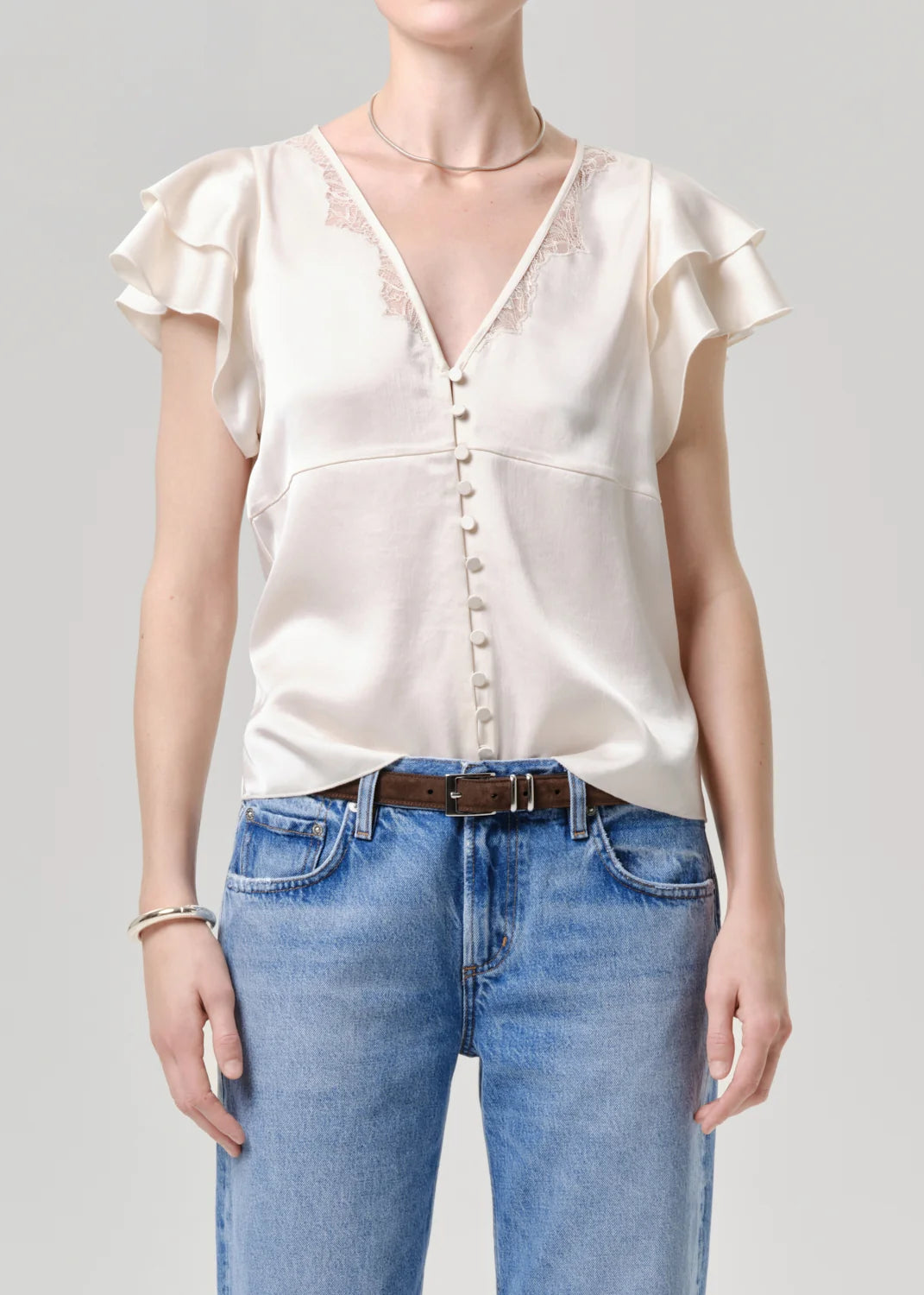 Lola Flutter Lace Sleeve Top