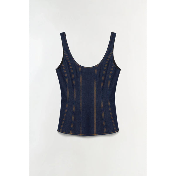 LACHLAN DENIM BUSTIER TOP