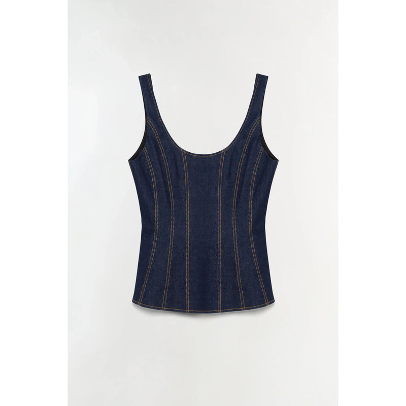 LACHLAN DENIM BUSTIER TOP