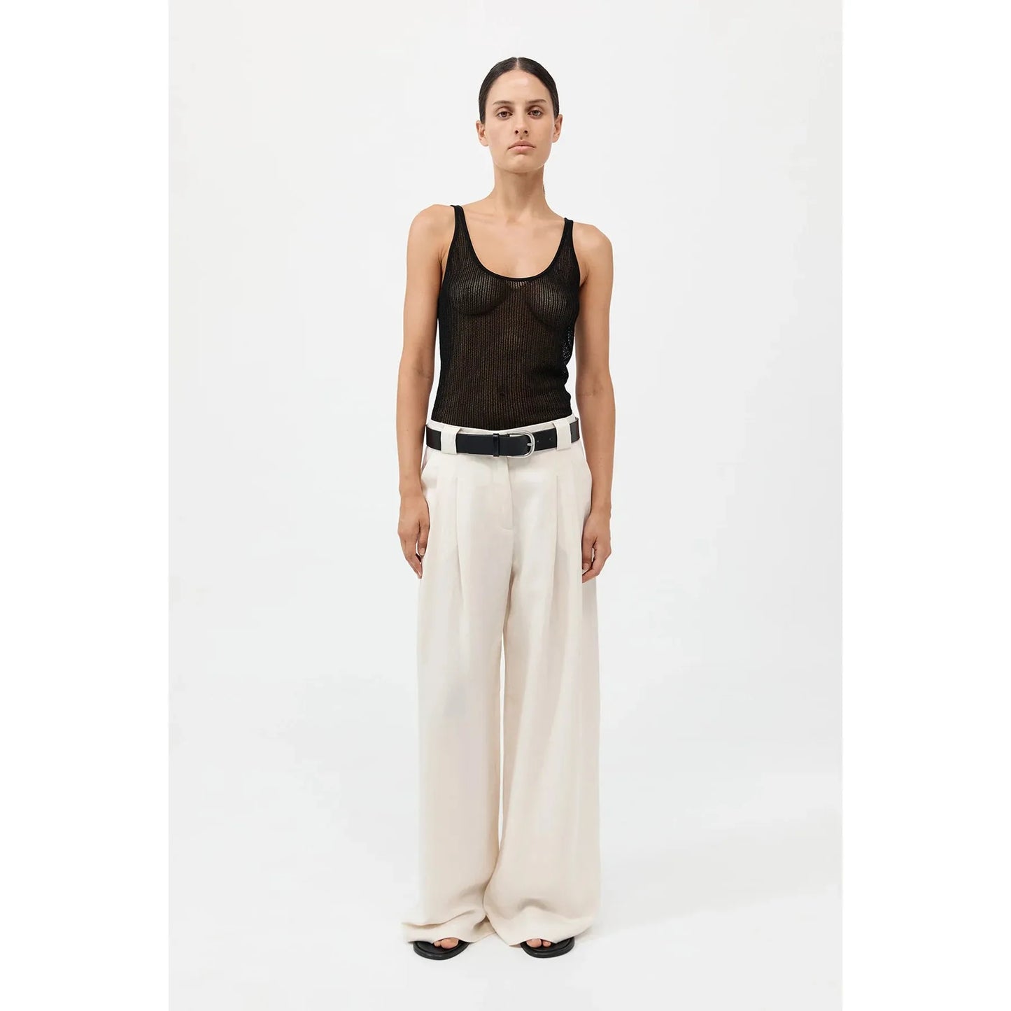 WIDE LEG PLEAT PANTS