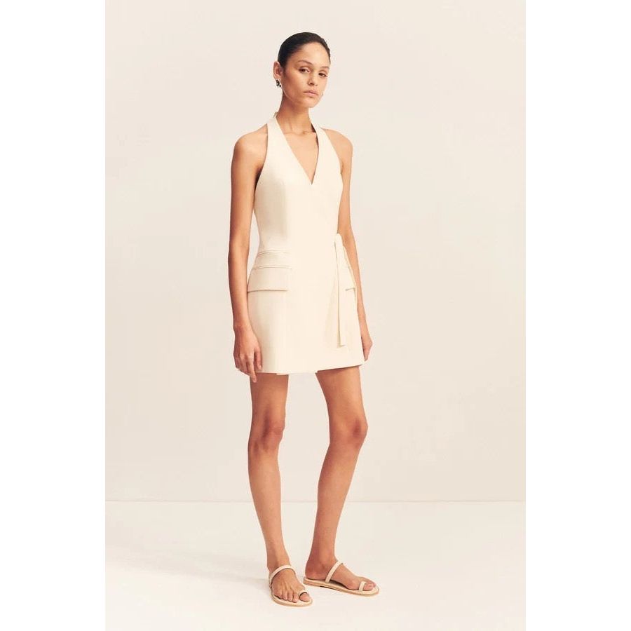 IRENA TAILORED WRAP MINI DRESS