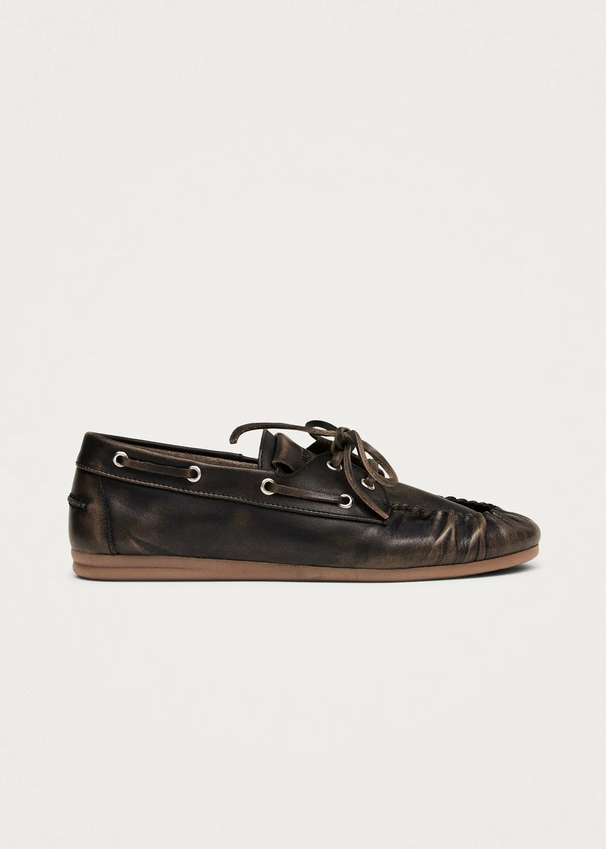 ROWAN VINTAGE EFFECT BROWN LEATHER LOAFERS