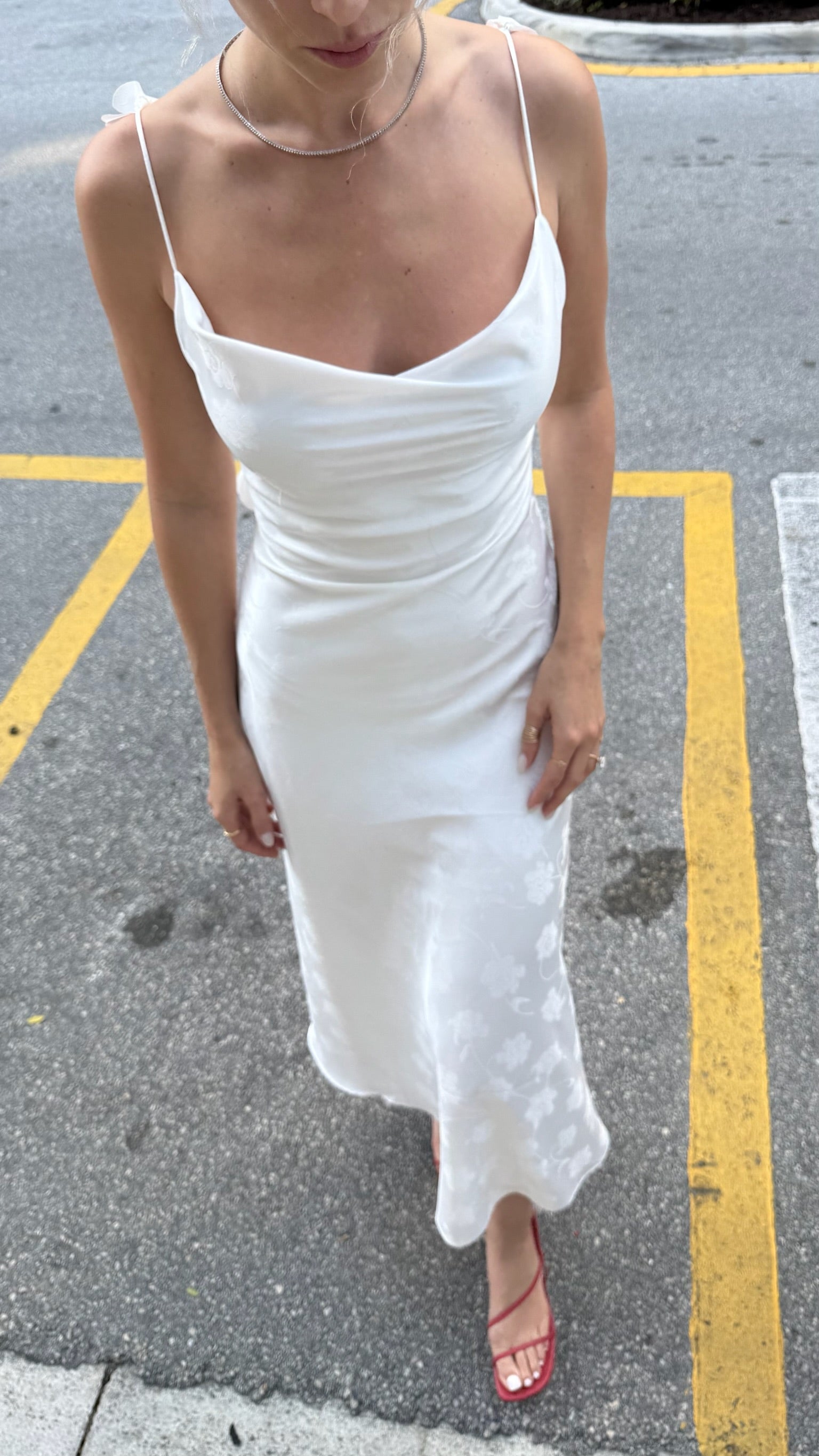 SATIN MIDI SLIP DRESS