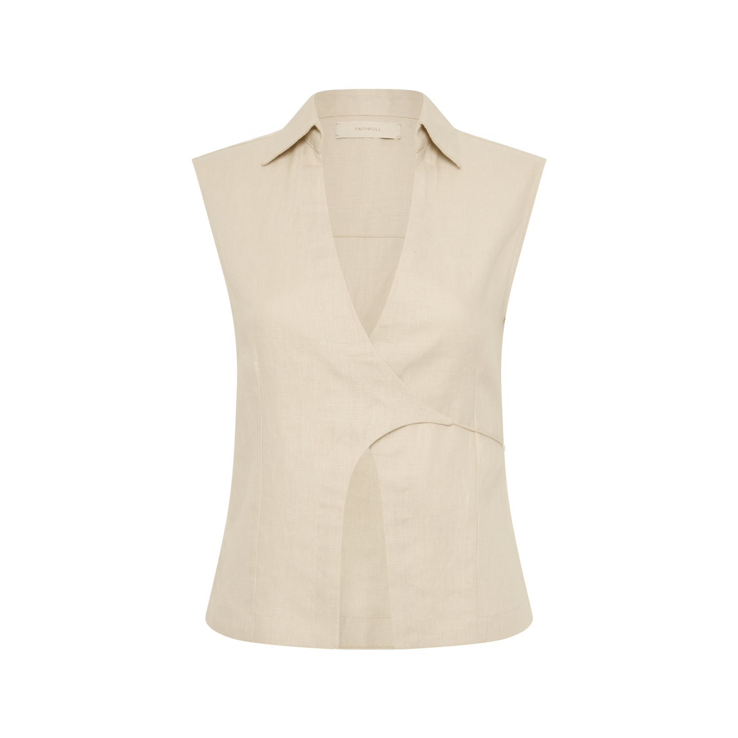 ANTIBES SLEEVELESS WRAP SHIRT