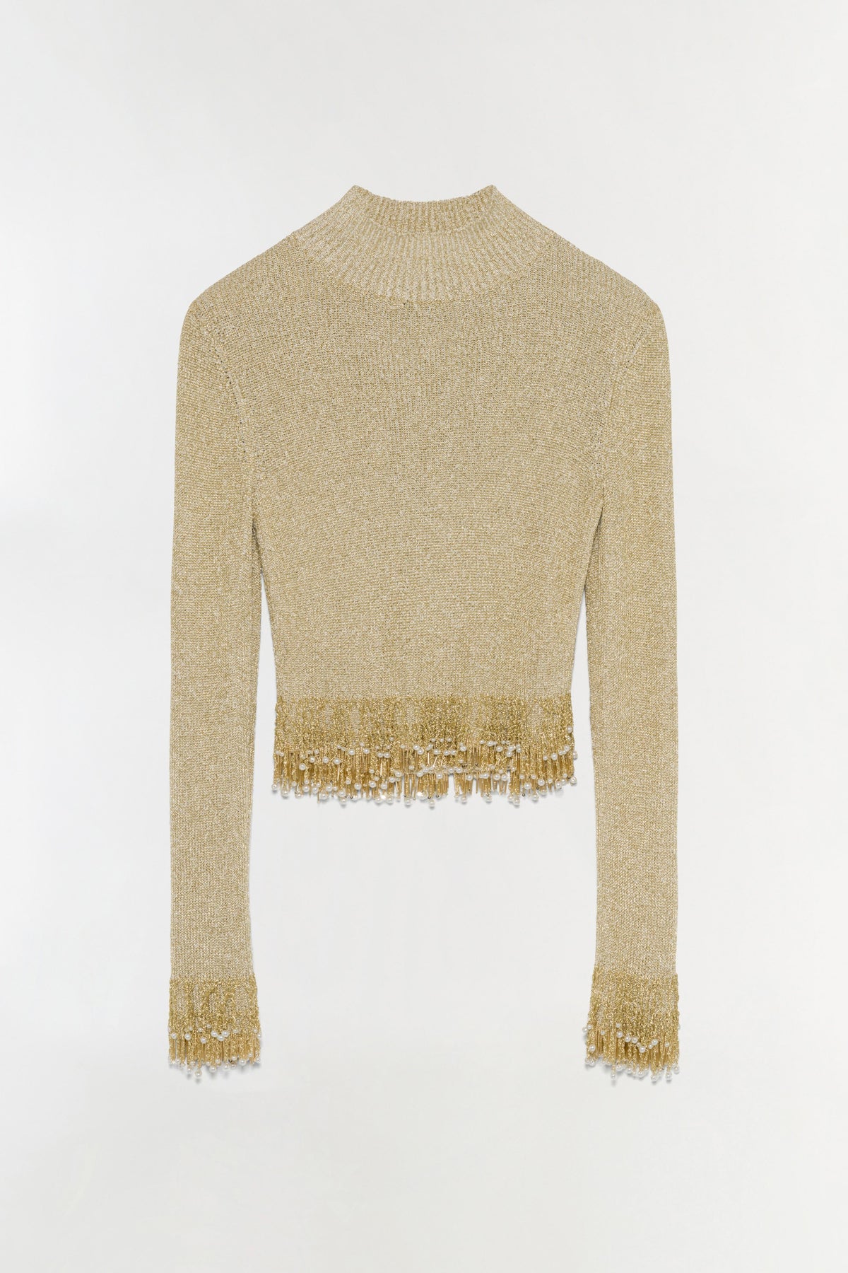 Tali Pearl Fringe Top - Gold