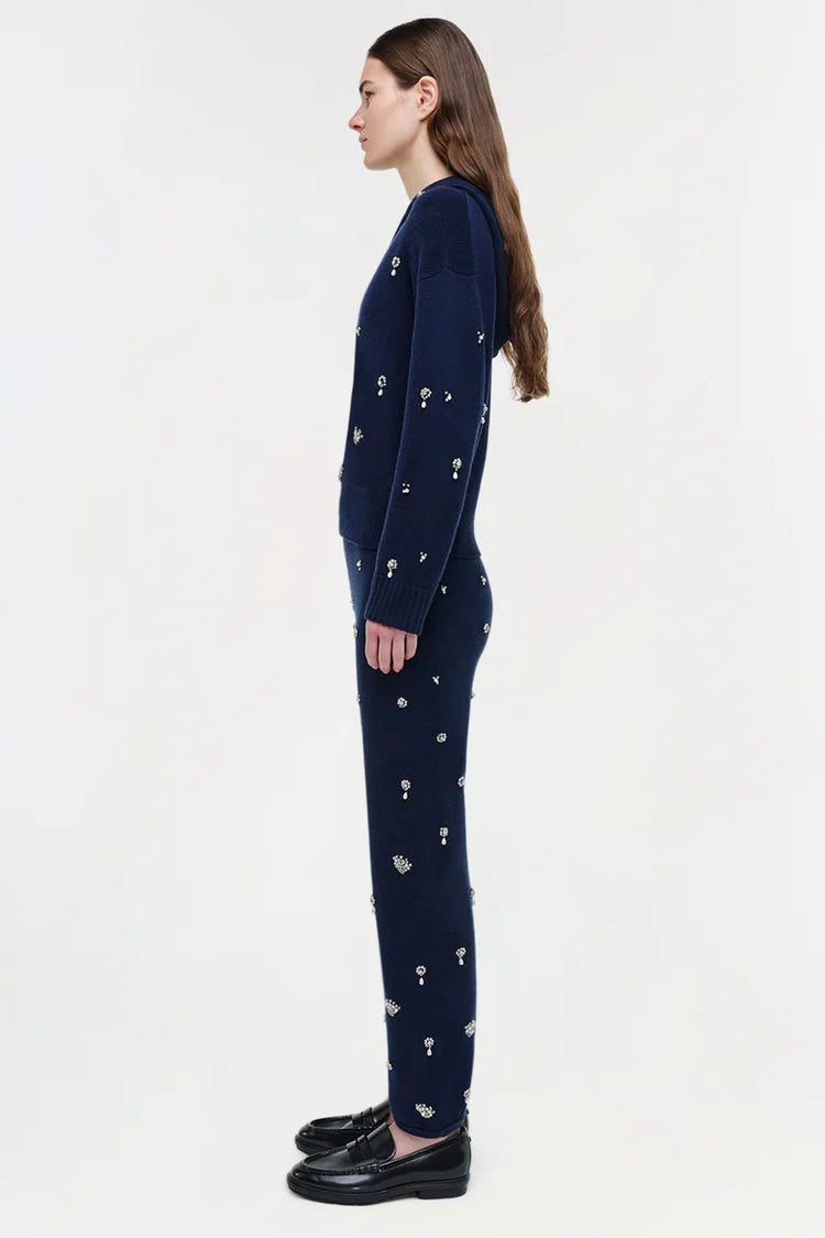 KARMEN EMBELLISHED CASHMERE HOODIE