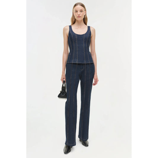 LACHLAN DENIM BUSTIER TOP