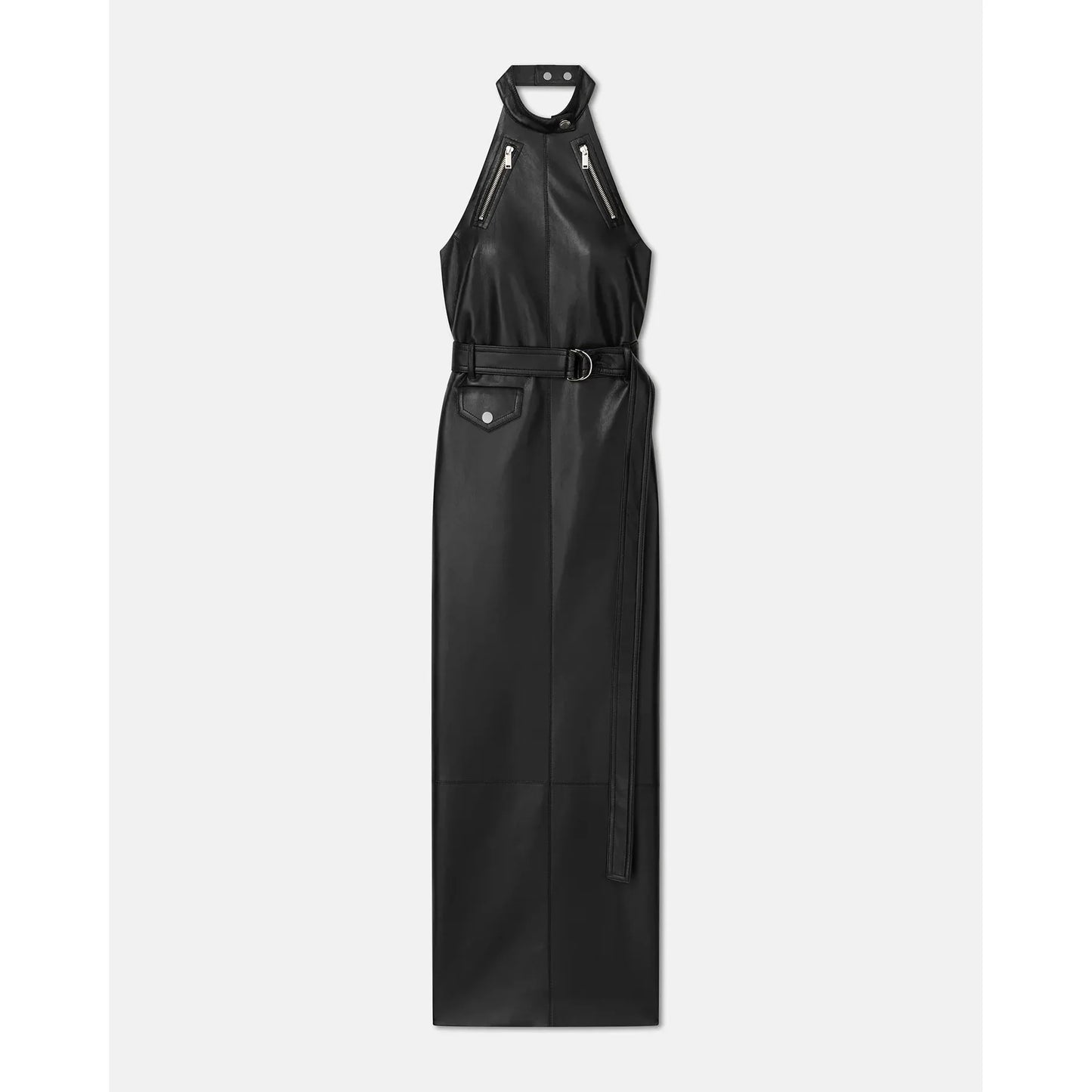 MINNOW LEATHER MIDI DRESS