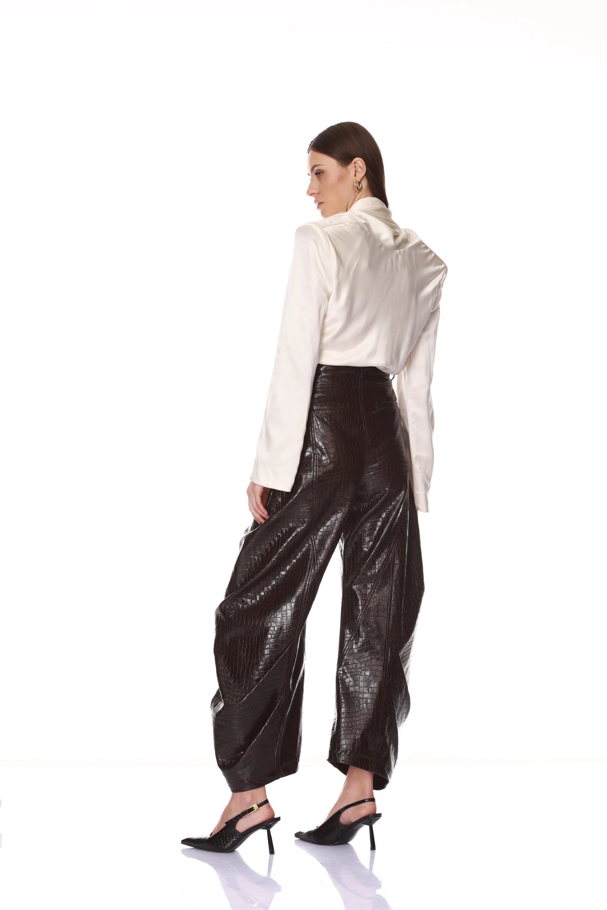 Vegan Croc Embossed Horseshoe Pant