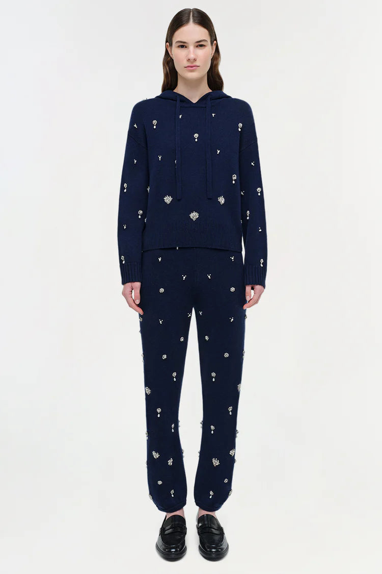 KARMEN EMBELLISHED CASHMERE HOODIE