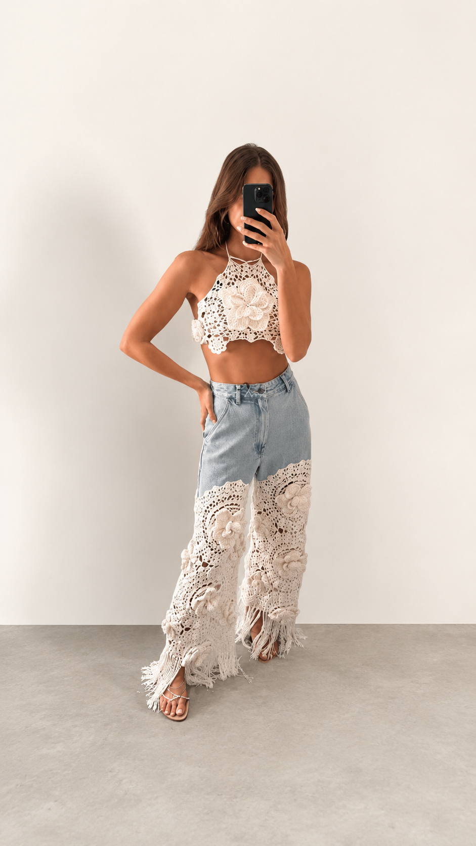 DENIM CROCHET PANT 06SSDNP113