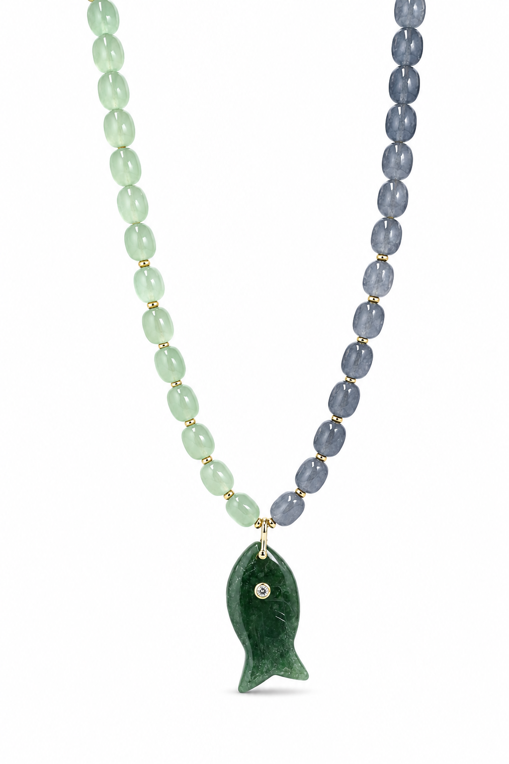 Fish Pendant Gemstone Necklace