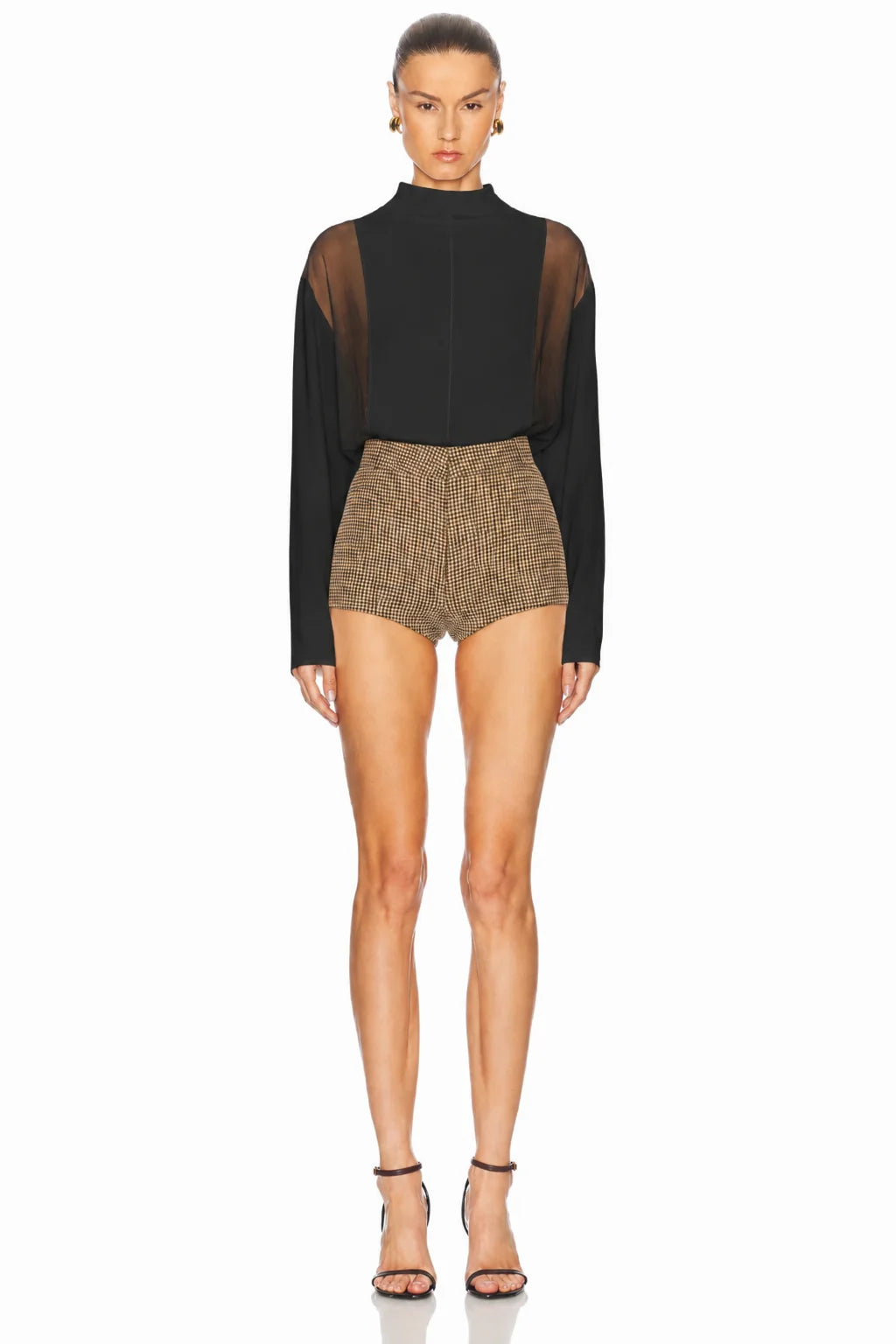 Mockneck silk shirt