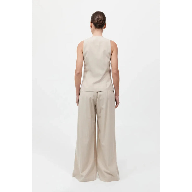 PINSTRIPE WOOL DRAWSTRING PANTS