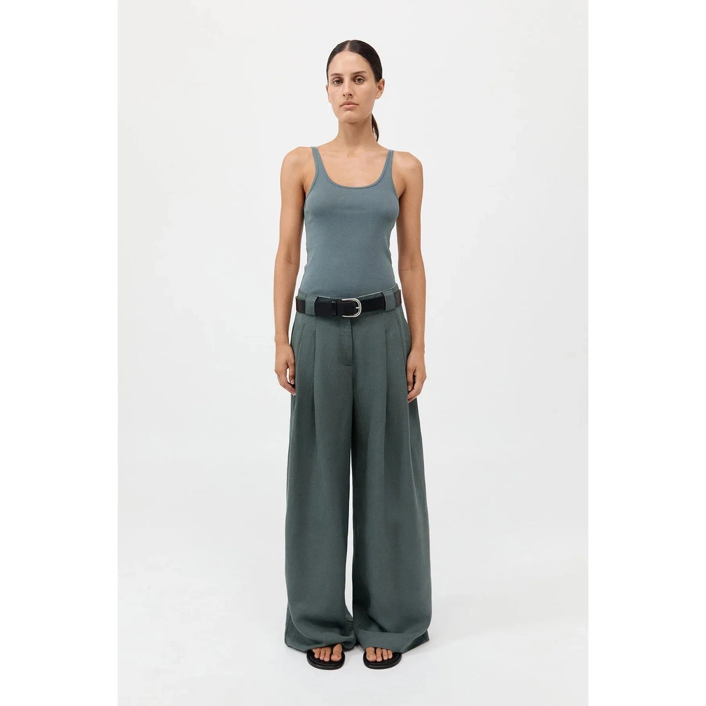 WIDE LEG PLEAT PANTS