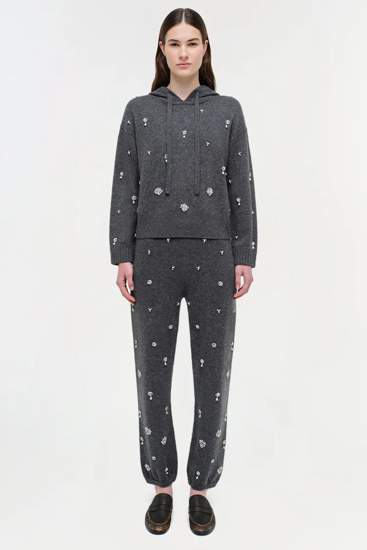 KARMEN EMBELLISHED CASHMERE HOODIE