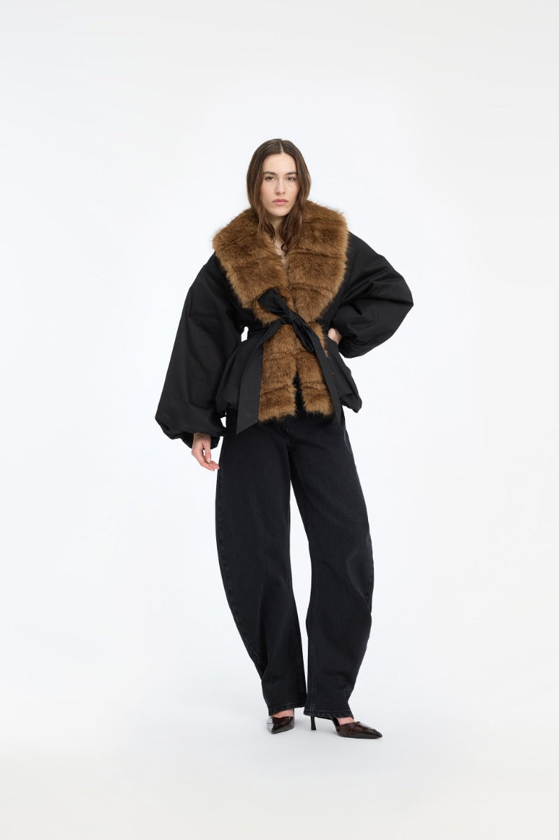 FAUX FUR COLLAR JACKET