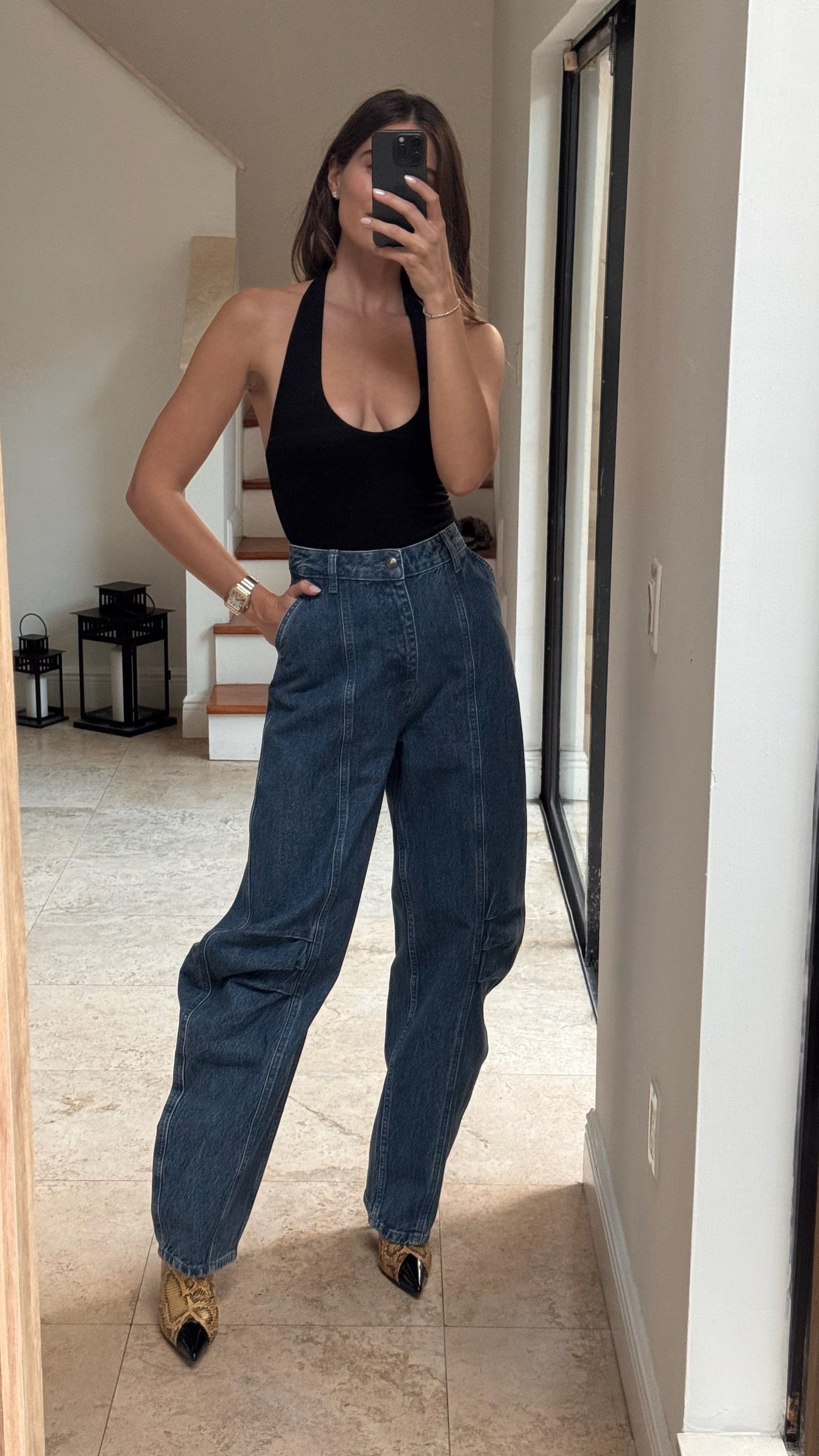 DENIM CARGO PANTS