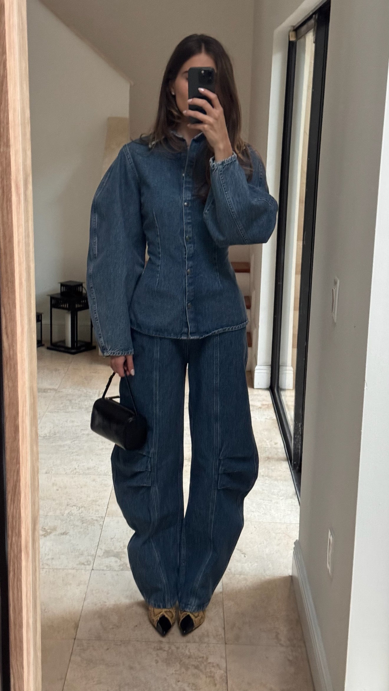DENIM CARGO PANTS