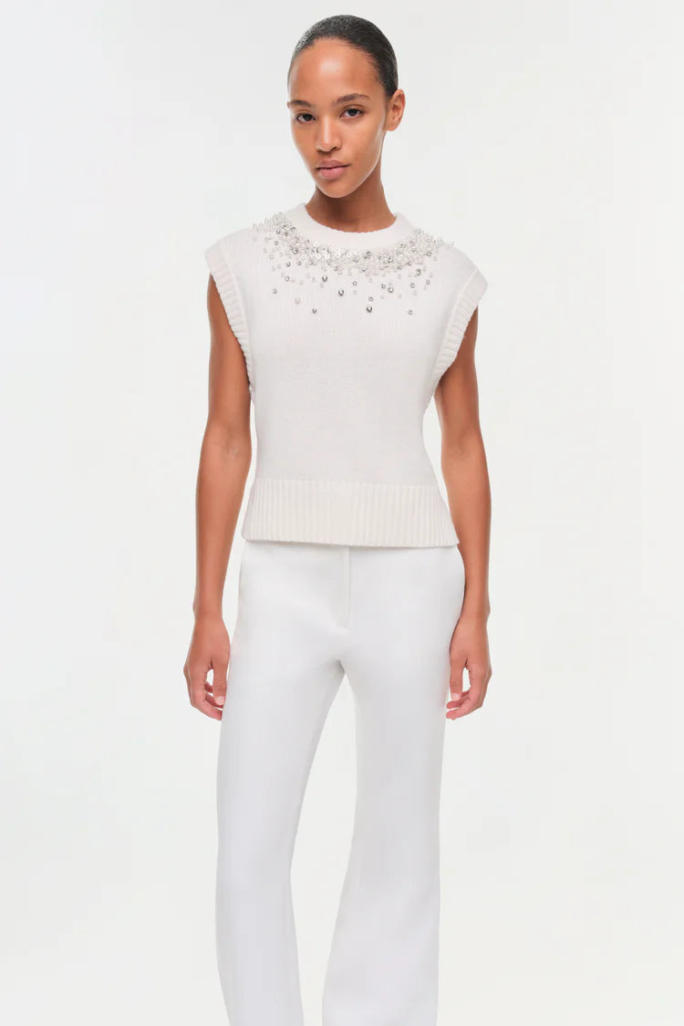 CANDRA EMBELLISHED KNIT VEST