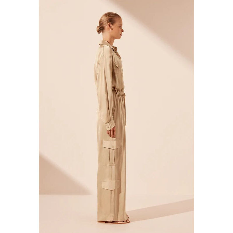 SHAE DRAWSTRING UTILITY JUMPSUIT