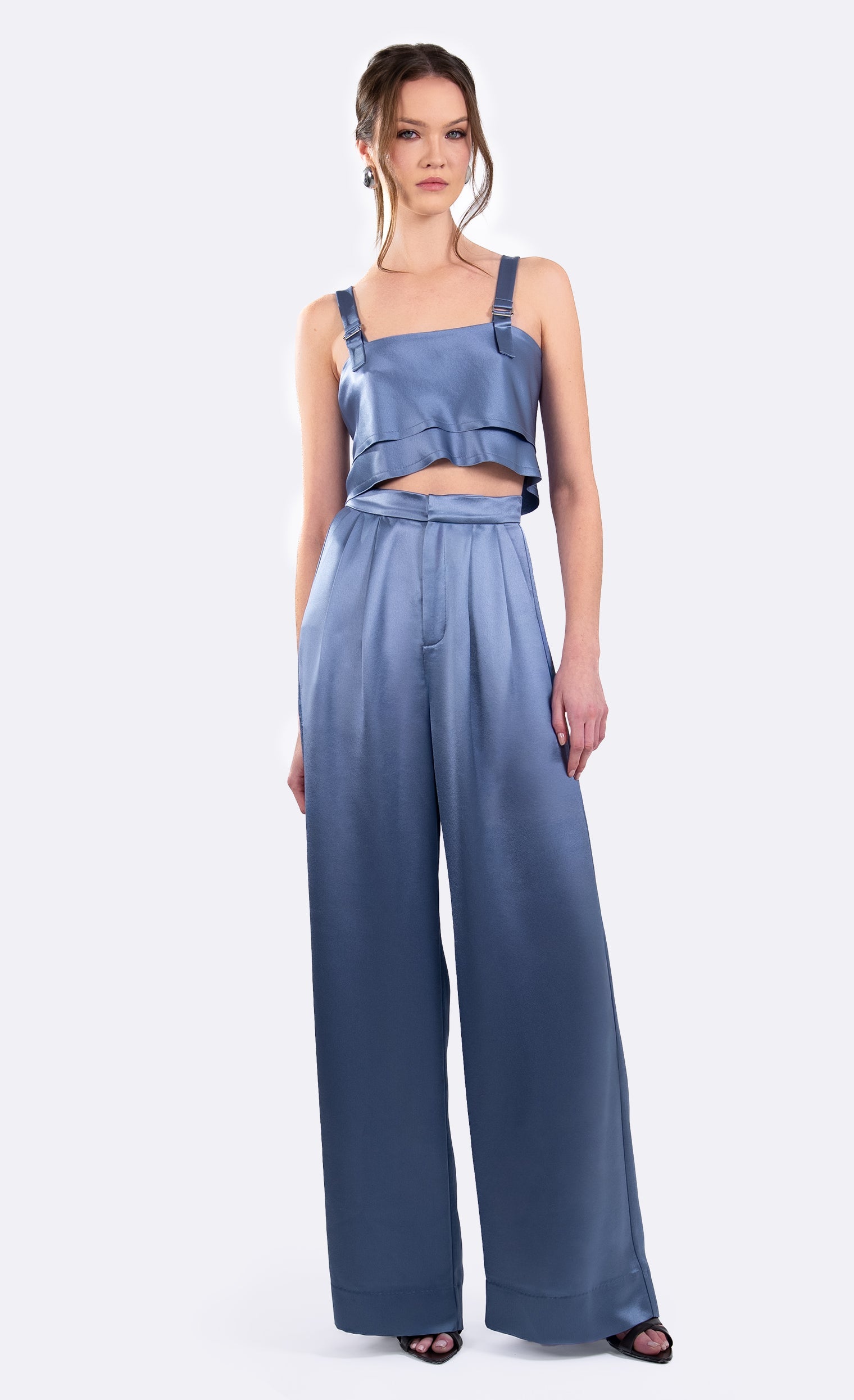 Astrid Crop - Steel Blue