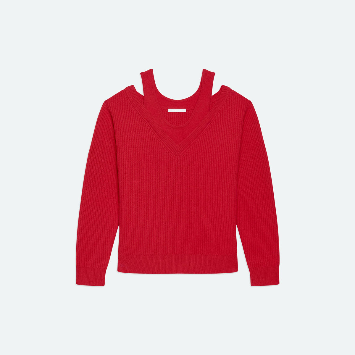 Dbl Layer V Nk Pull-Over - Red