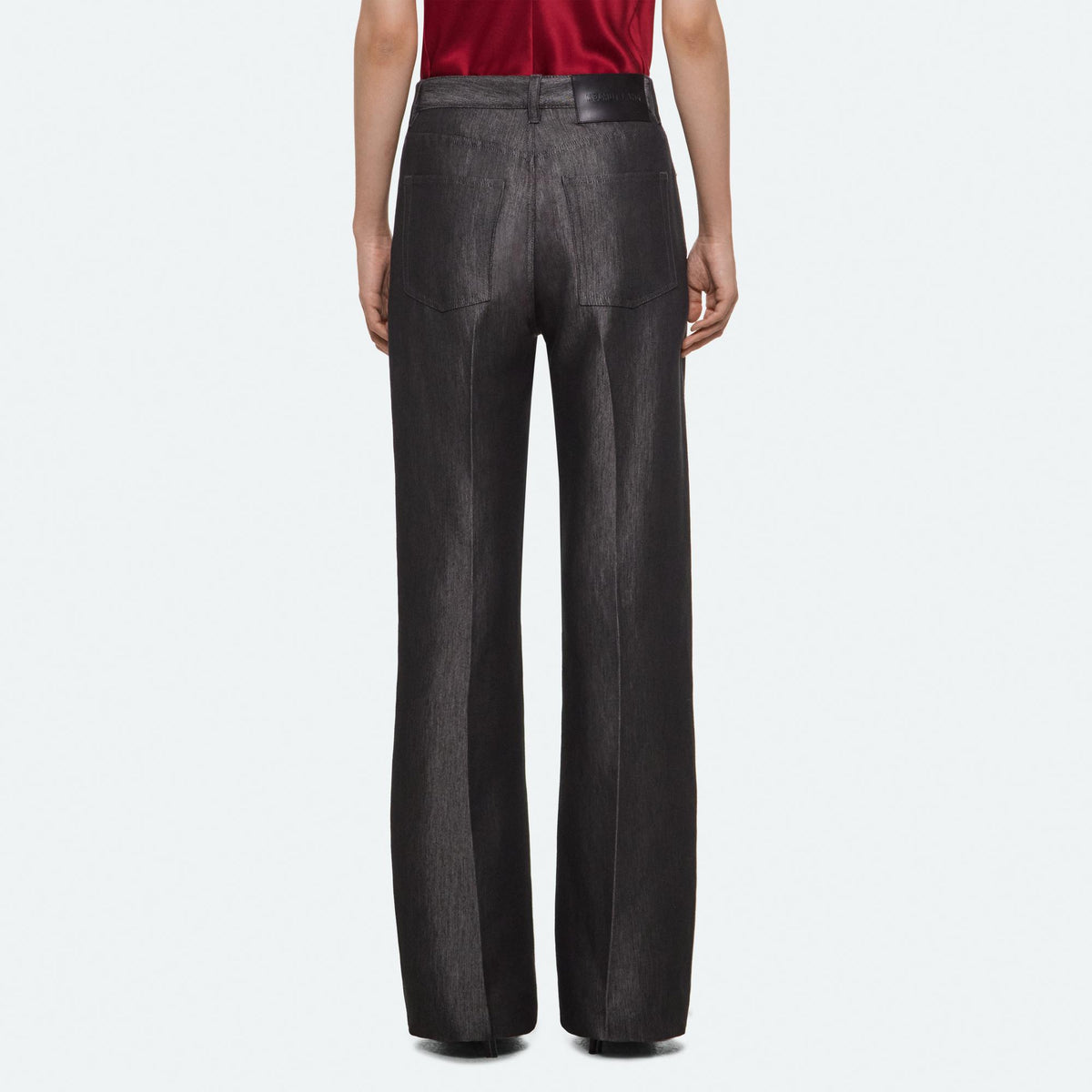Helmut Lang Relaxed Bootcut Trousers in Black - back