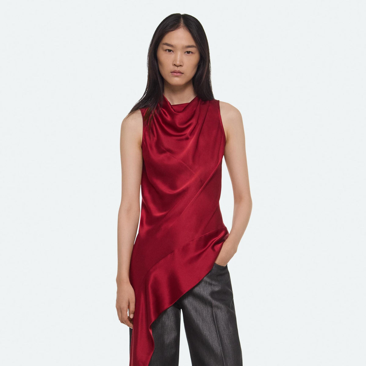 Helmut Lang Sash Top in Dahlia