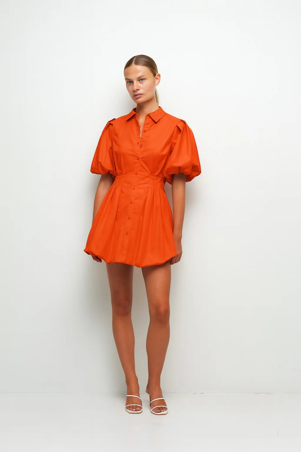CLEO BALLOON PINTUCK MINI DRESS