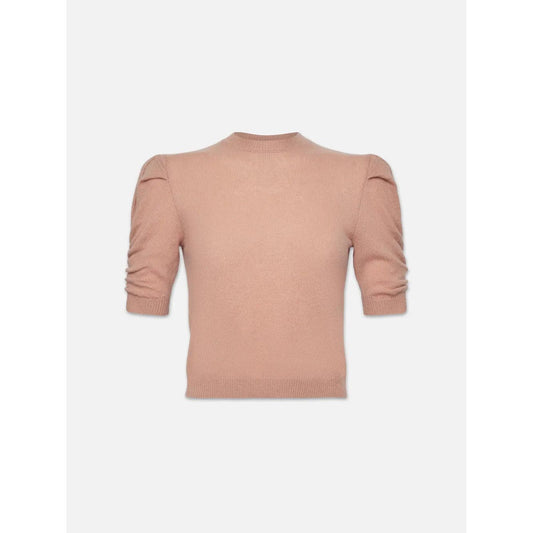 RUCHED SLEEVE CASHMERE SWEATER