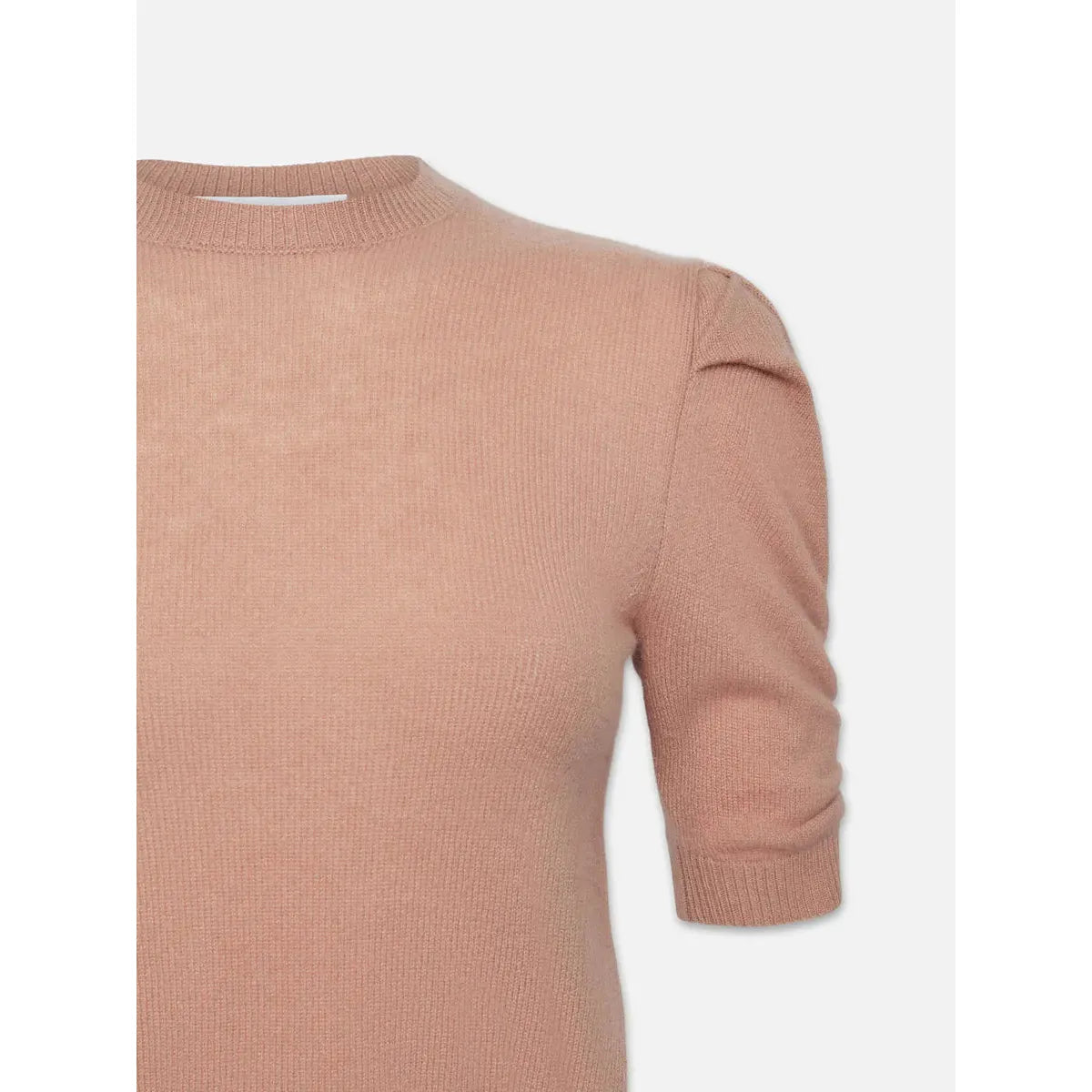 RUCHED SLEEVE CASHMERE SWEATER