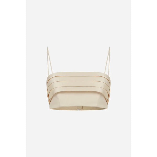 PIA TUXEDO BELT DETAILED SATIN TOP