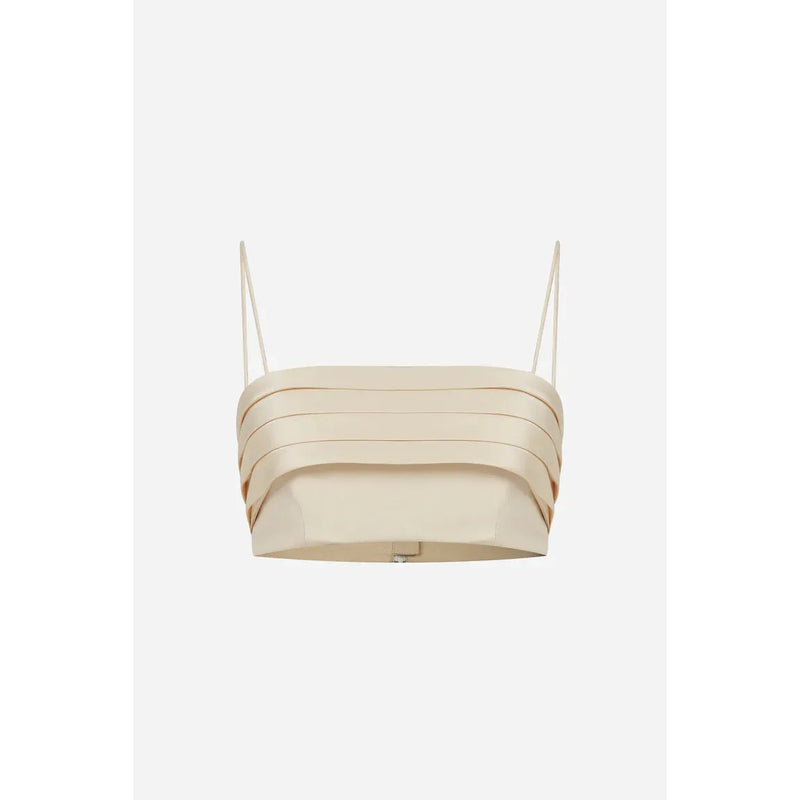 PIA TUXEDO BELT DETAILED SATIN TOP