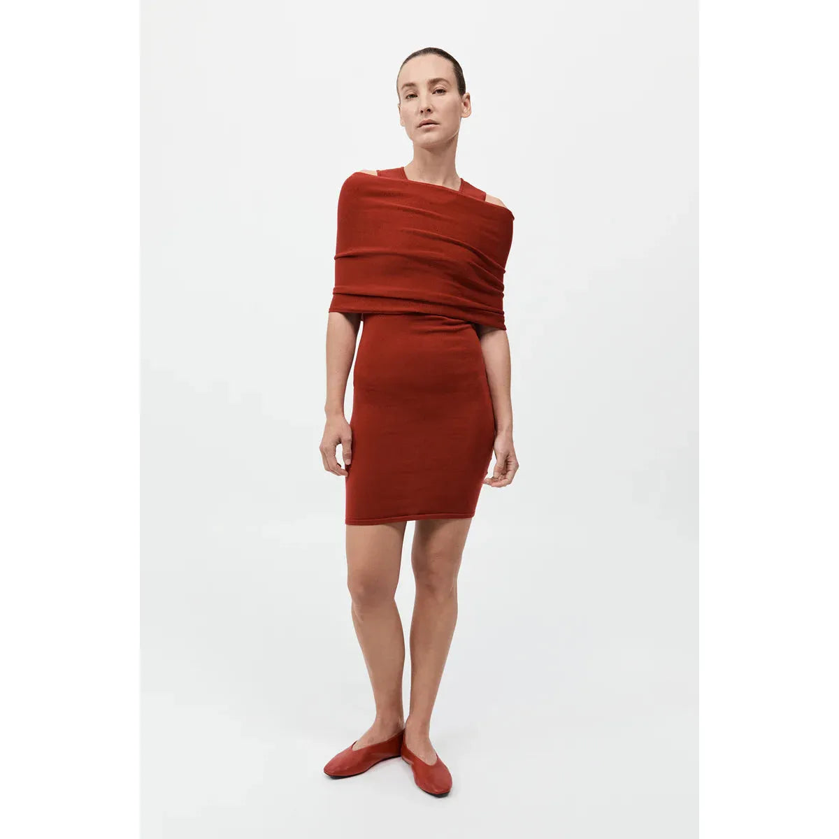 St. Agni Detachable Layer Knit Mini Dress - Rosso